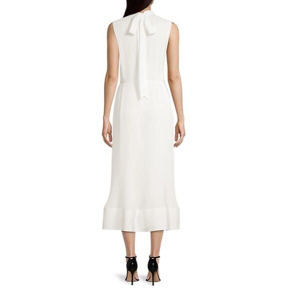 MILLY Melina Solid Pleated Dress Size 4 $425 - Picture 3 of 10